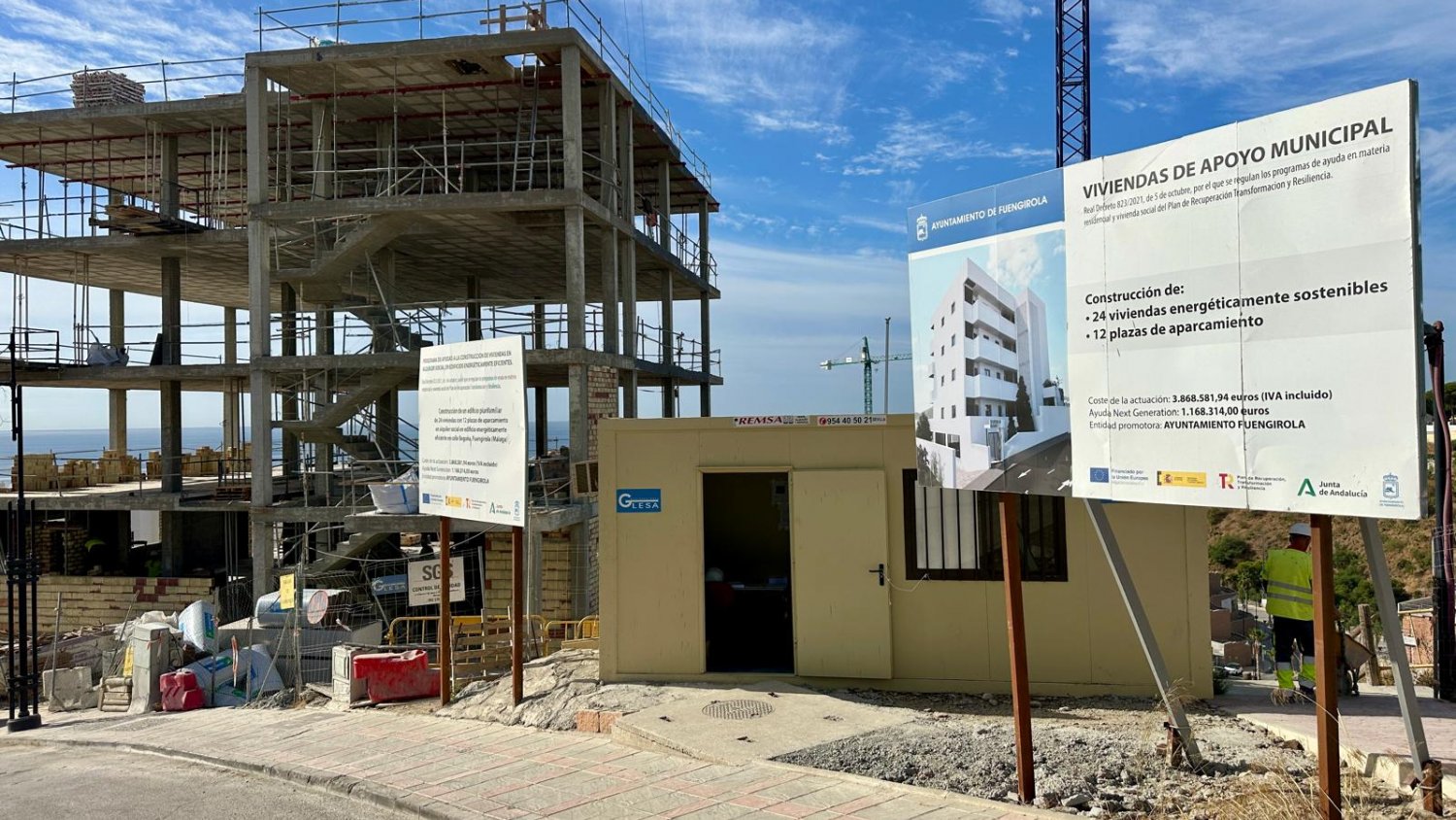 Las Viviendas de Apoyo Municipal de Carvajal para jóvenes y familias de Fuengirola alcanzan ya el 60% de ejecución