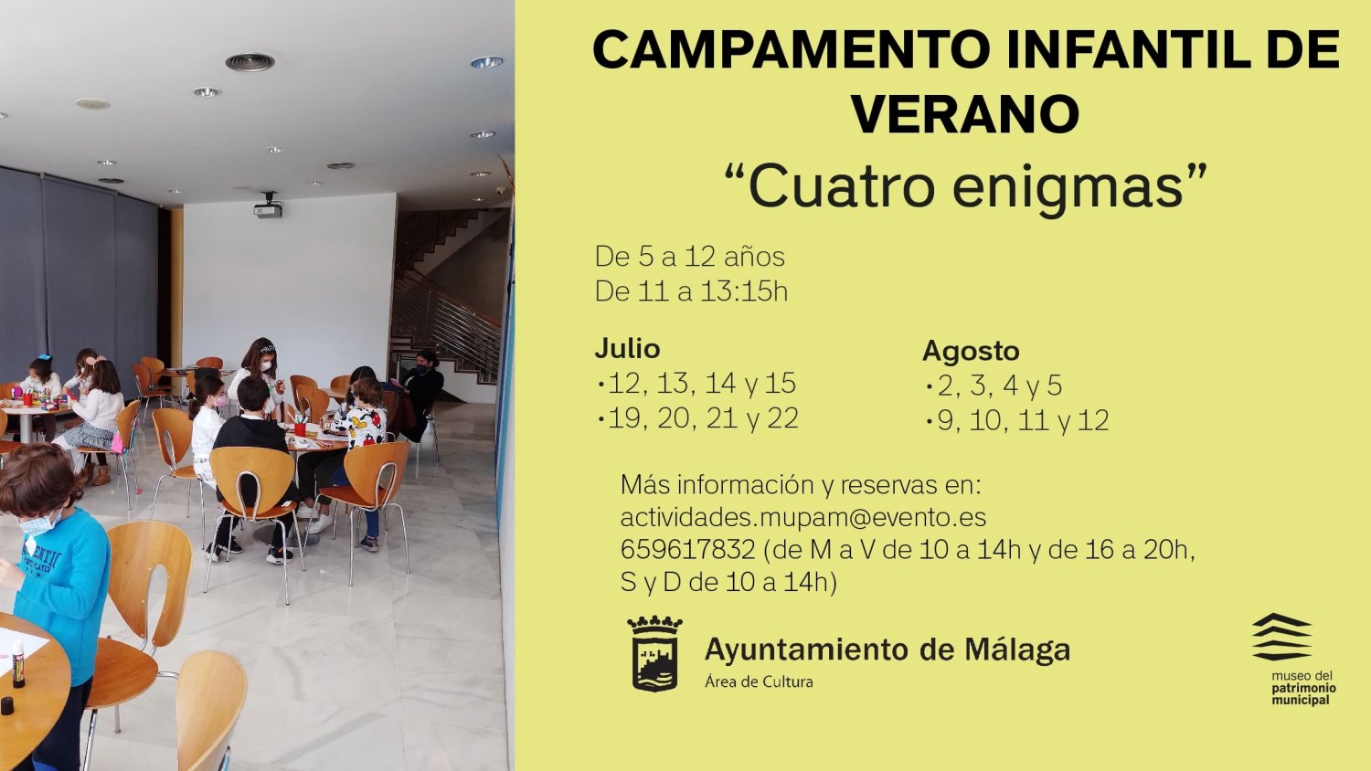 Mupam abre una amplia oferta para las familias en julio y agosto