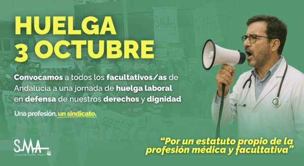 Entre el 80% y el 90% de la plantilla de la sanidad pública malagueña ha secundado la huelga de médicos contra el borrador del Estatuto Marco