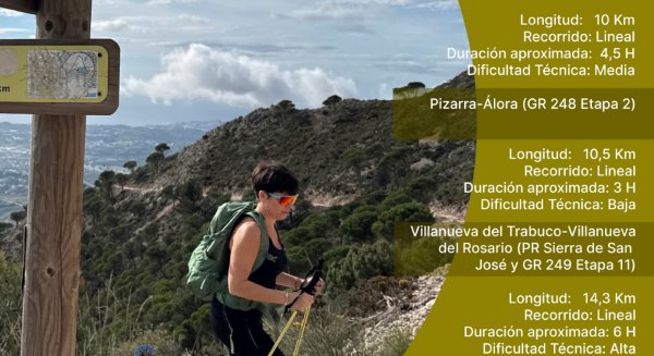 Más de 600 personas podrán disfrutar de las rutas de senderismo que la Diputación de Málaga oferta para los meses de octubre y noviembre