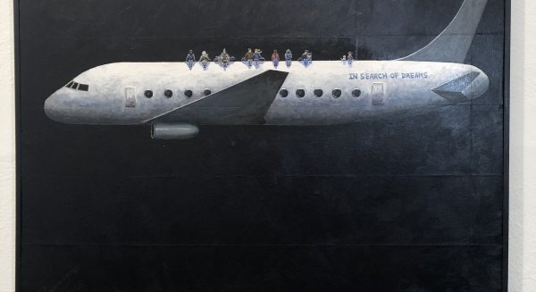 Pedro Luis Calvo Casermeiro, ganador del XV Premio de Pintura Evaristo Guerra por su obra 'In search of dreams'