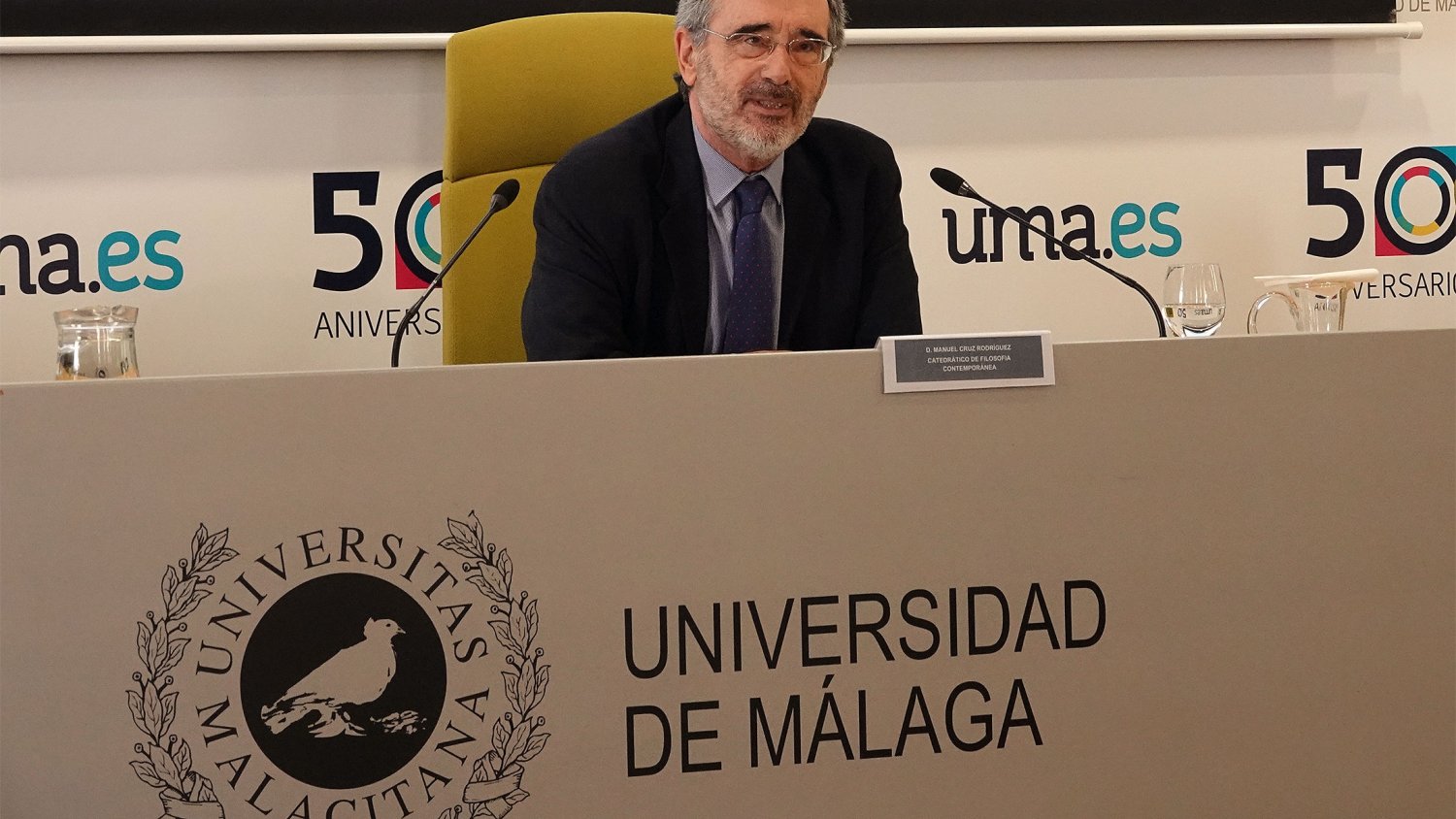 UMA.- Manuel Cruz aboga por la universalidad de la 'universidad' y reclama el debate para generar conocimiento