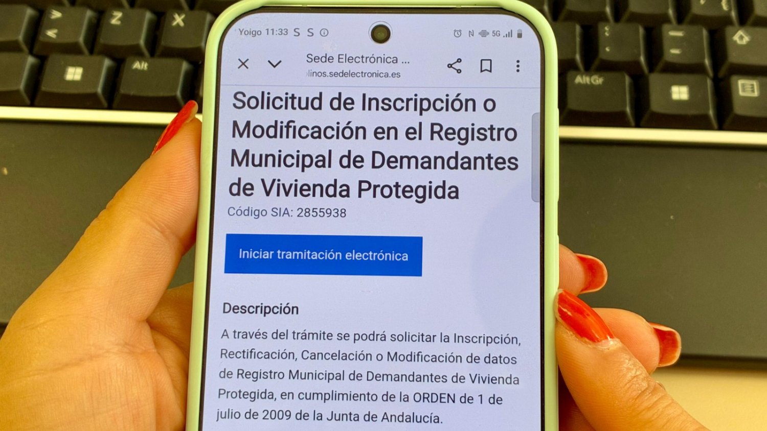 El Ayuntamiento de Torremolinos habilita la solicitud de inscripción en el Registro Municipal de Demandantes de VPO a través de la Sede Electrónica