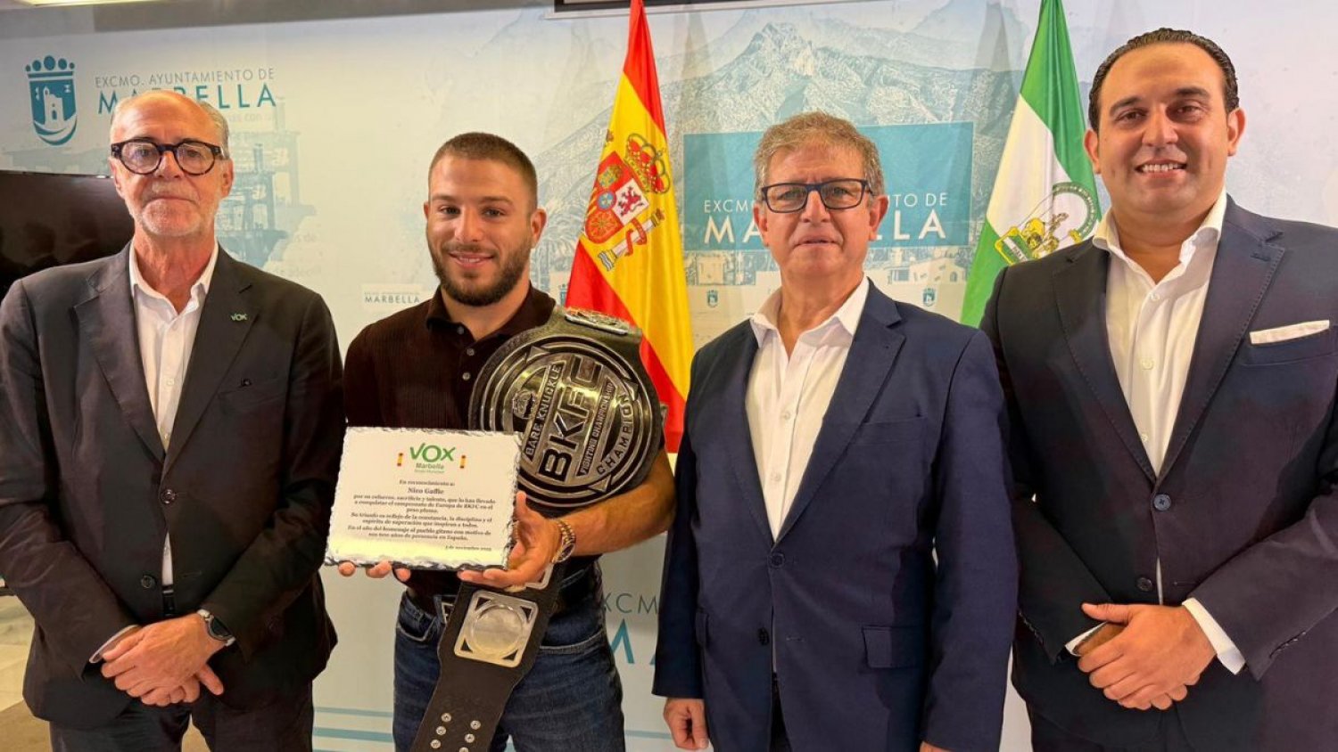  Vox Marbella propone un reconocimiento oficial al boxeador marbellí Nicolás Gaffie por llevar el nombre de la ciudad por toda Europa