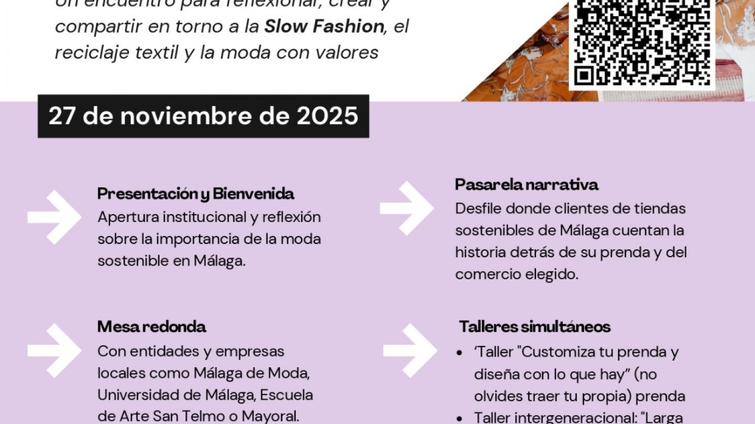 Mayoral, la UMA, la Escuela San Telmo, los Greenwalk Awards y el proyecto RED_ERA debatirán sobre la moda sostenible en La Noria