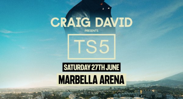 El artista británico Craig David actuará en Marbella Arena el 27 de junio de 2026 con el show 'TS5'