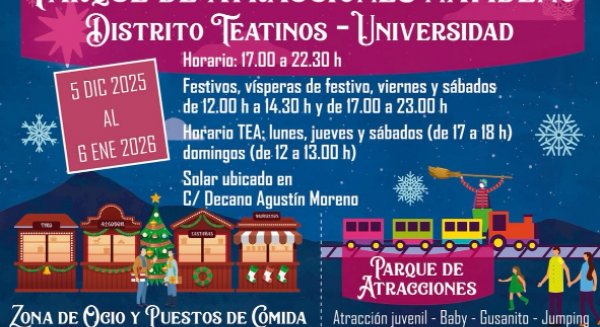 El parque de atracciones navideño del distrito Teatinos-Universidad se podrá visitar hasta el 6 de enero