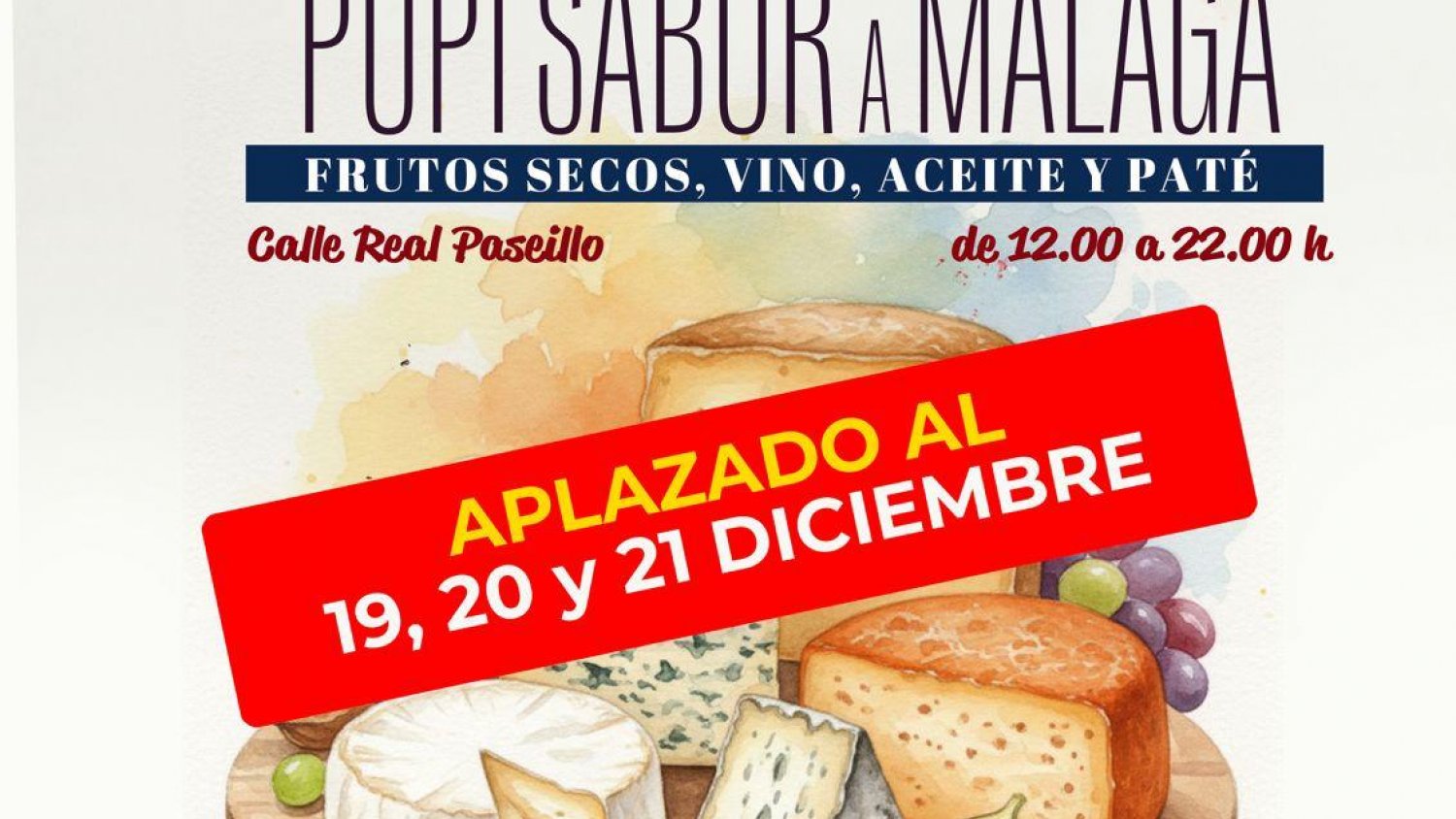 La XI Feria del Queso ‘POPI’ Sabor a Málaga se celebrará del 19 al 21 de diciembre