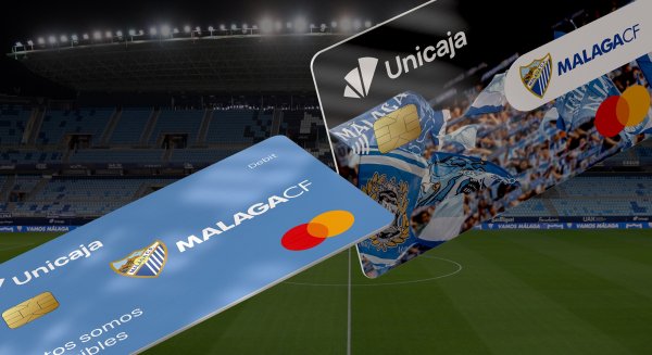 Unicaja lanza una nueva tarjeta de débito exclusiva para aficionados del Málaga CF