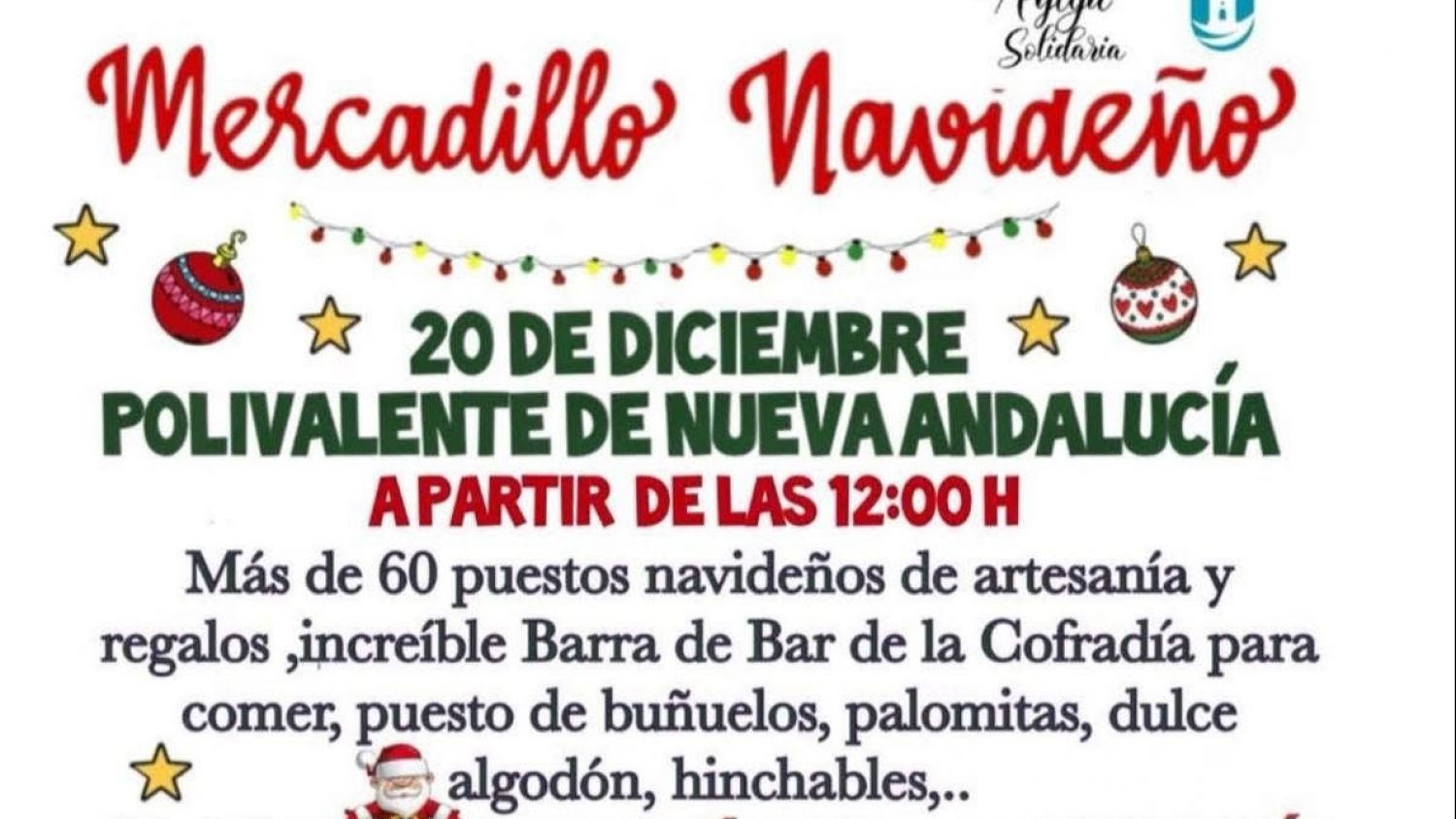Nueva Andalucía celebra este sábado un mercadillo navideño para colaborar en una causa solidaria 