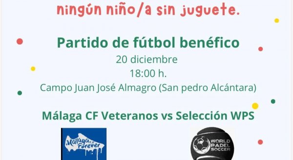 El Ayuntamiento de Marbella impulsa una campaña de recogida de juguetes con un partido de fútbol benéfico 