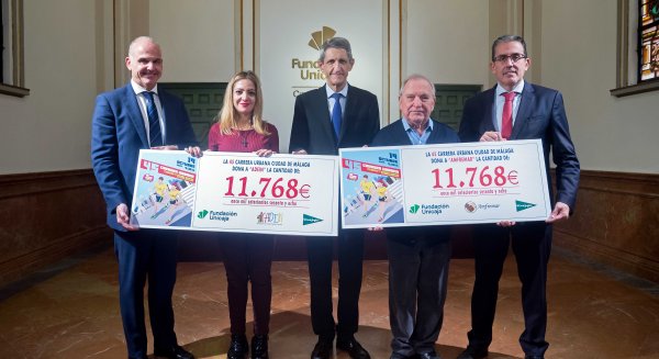 Las asociaciones ADEIN y AMFREMAR reciben la recaudación de la 45ª Carrera Urbana ‘Ciudad de Málaga’ 