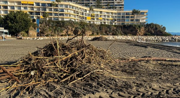 VOX califica de 'lamentable' el estado de las playas de Torremolinos por la suciedad arrastrada por el río Guadalhorce