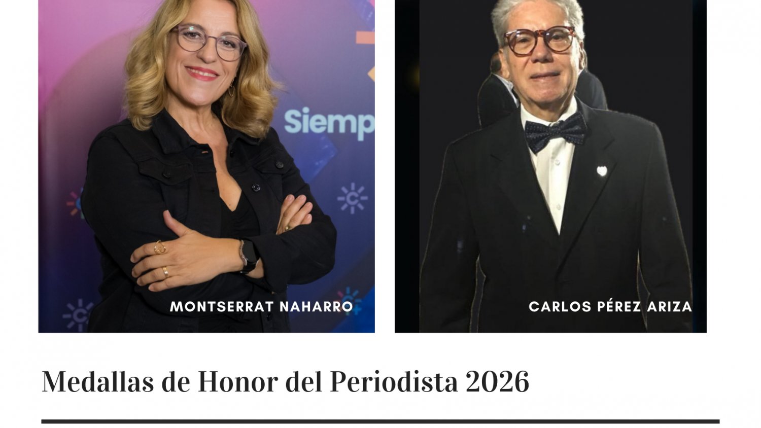 Montserrat Naharro y Carlos Pérez Ariza, Medallas de Honor de la Asociación de la Prensa de Málaga