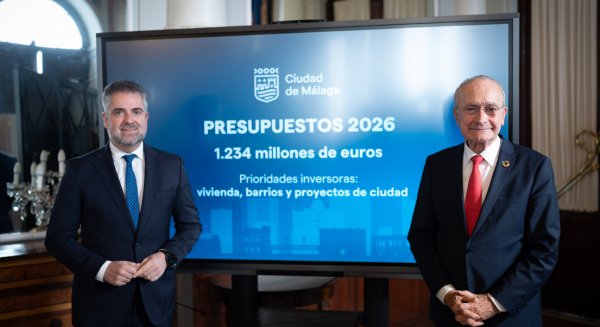 Entra en vigor el presupuesto municipal de Málaga para 2026 que vuelve a superar los 1.200 millones de euros 