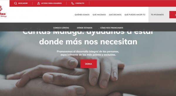 Cáritas Diocesana de Málaga presenta un nuevo diseño en su página web