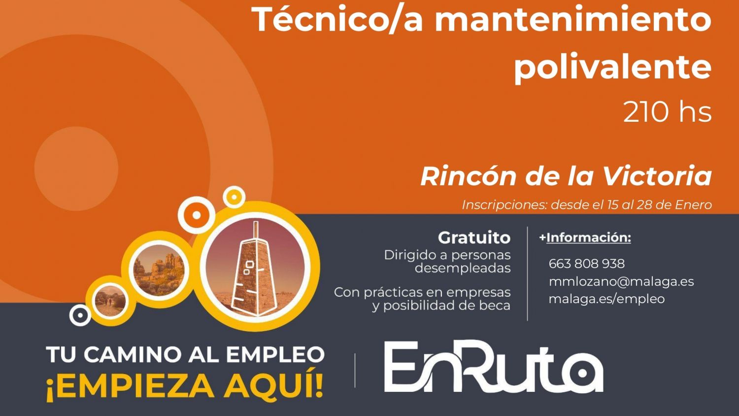 Rincón de la Victoria abre el plazo del curso `Técnico de mantenimiento polivalente´ destinado a desempleados