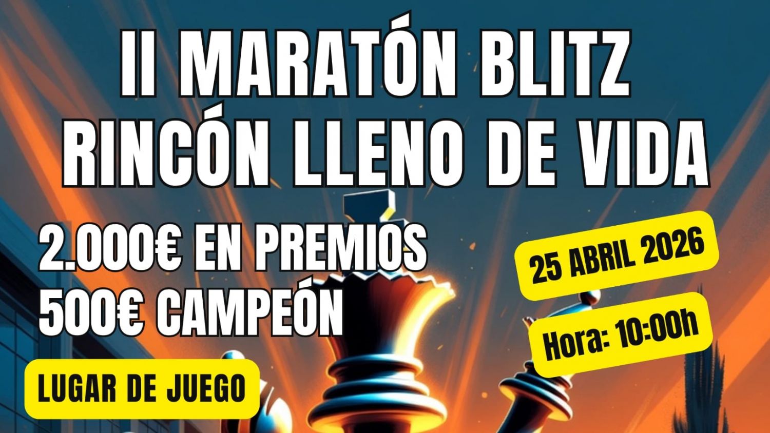 Rincón de la Victoria acogerá el II Maratón Blitz de Ajedrez que se celebrará el próximo 26 de abril