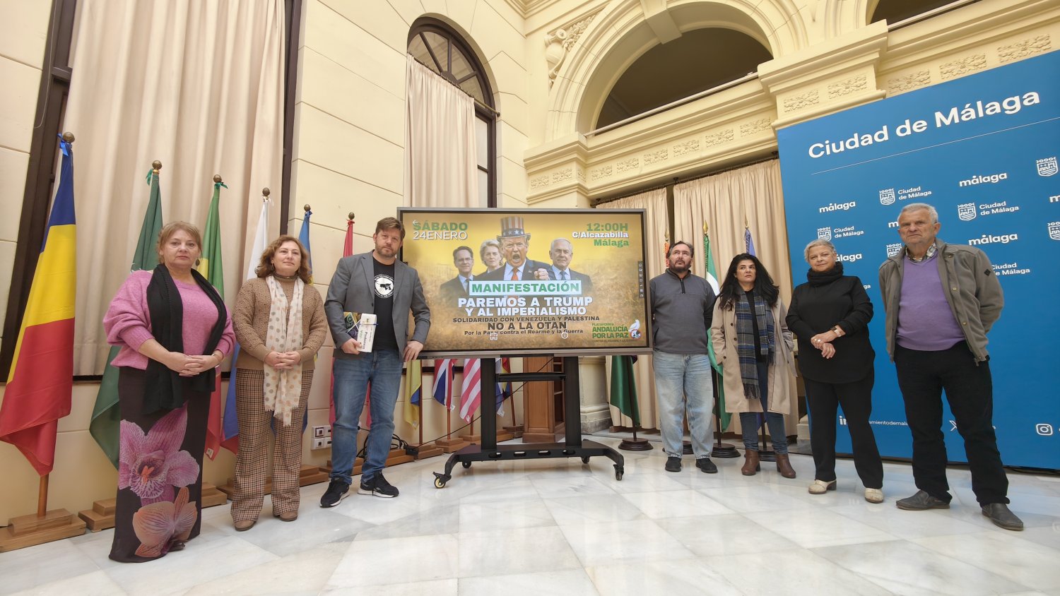 Con Málaga y la Plataforma por la Paz convocan una manifestación este sábado contra las políticas de Trump