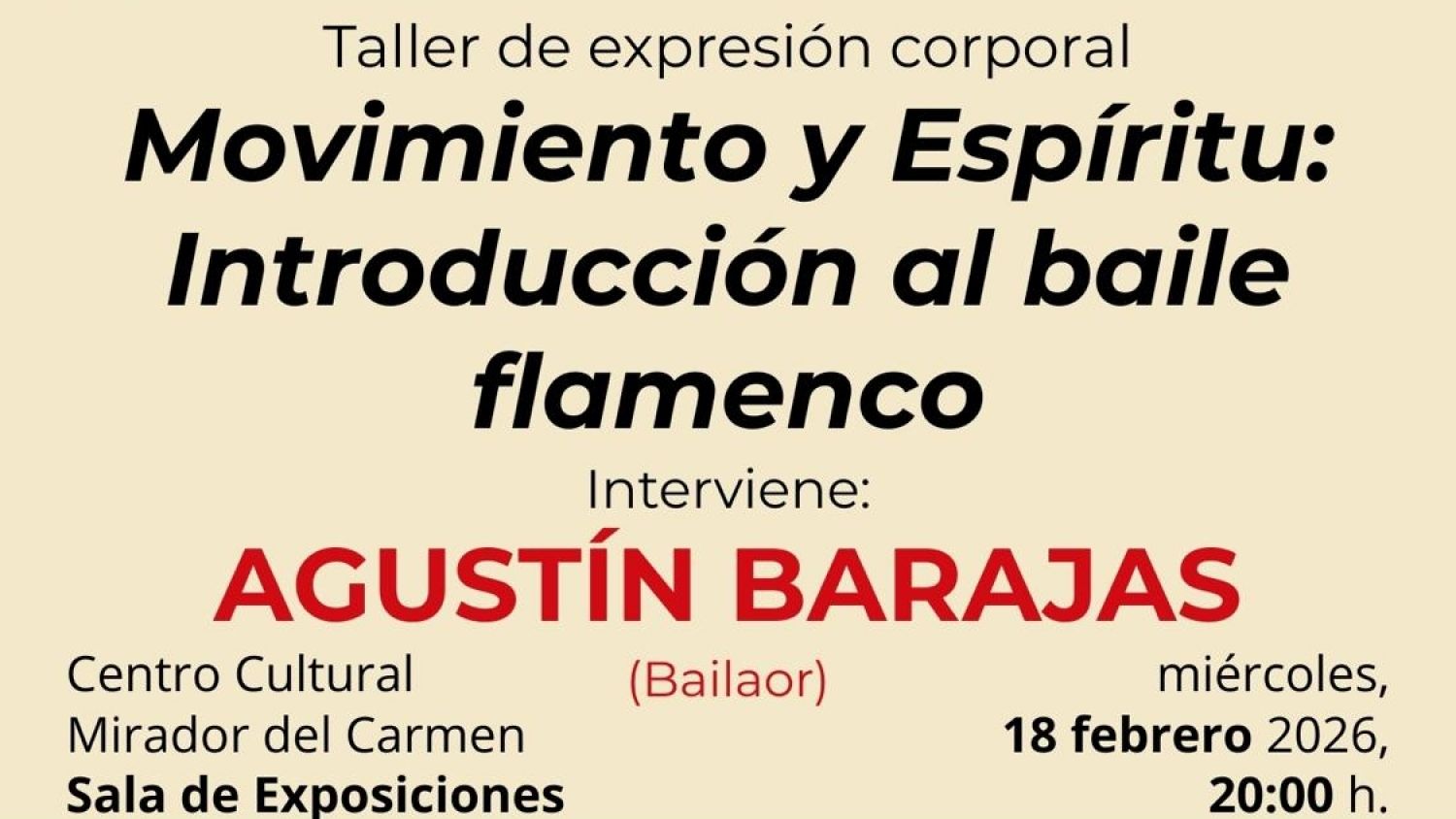 El Ayuntamiento de Estepona organiza un taller gratuito de baile flamenco con el coreógrafo Agustín Barajas