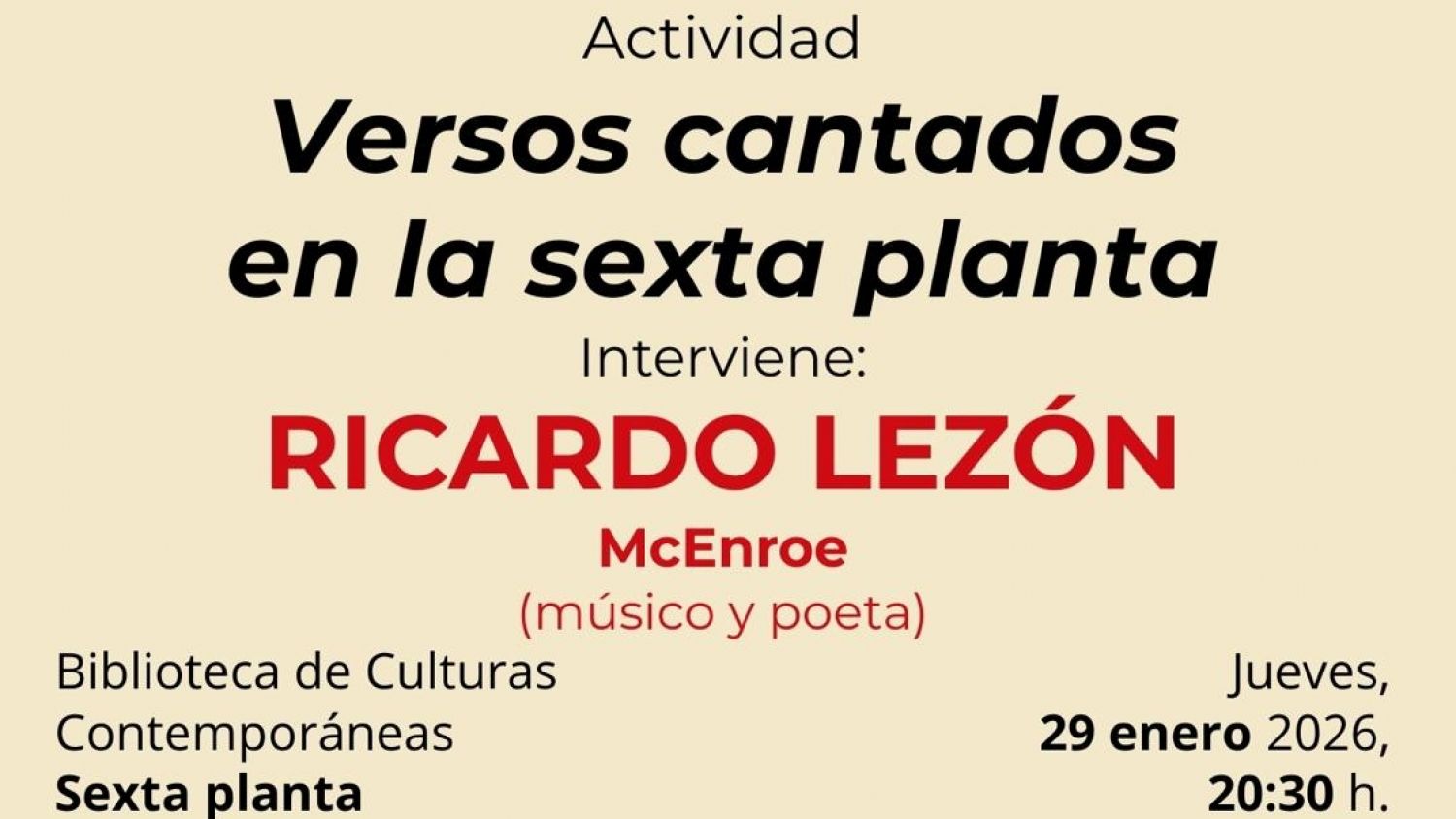 El Ayuntamiento de Estepona acogerá el próximo jueves la actividad ‘Versos Cantados’ a cargo de Ricardo Lezón