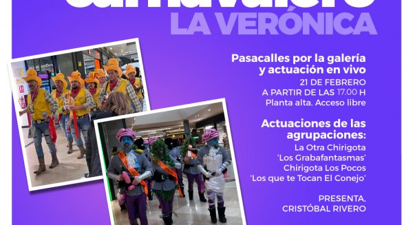 El Centro Comercial La Verónica celebra este sábado la quinta edición de su Encuentro Carnavalero