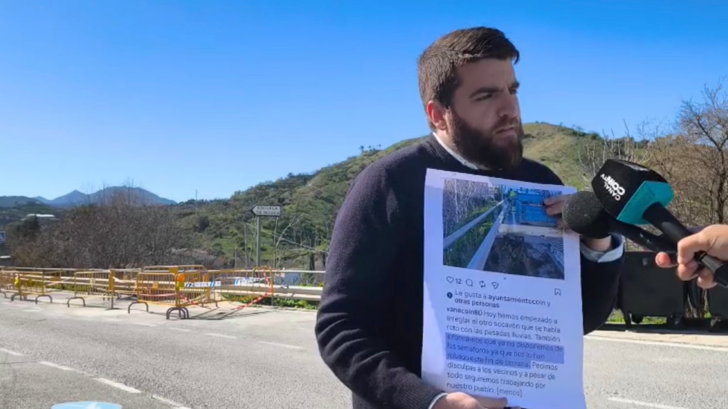 VOX Coín tacha de 'incoherente' la gestión del gobierno local tras el hundimiento de una vía y el robo de material público