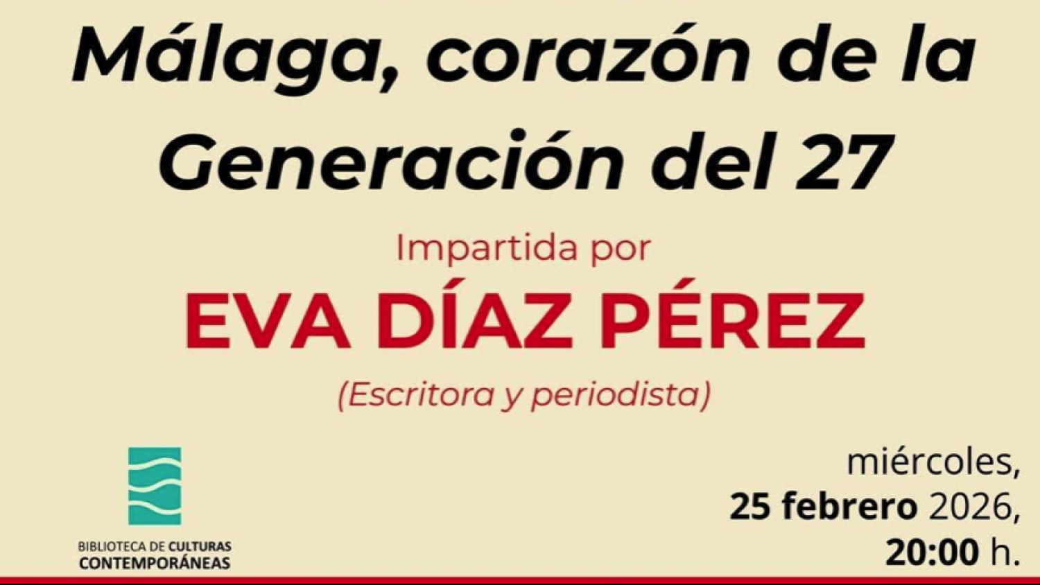 La periodista, Eva Díaz Pérez ofrecerá en Estepona la conferencia 'Málaga: el corazón de la Generación del 27'