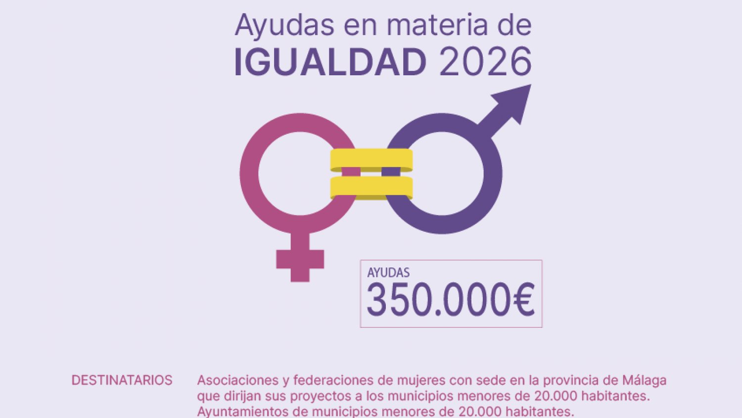 La Diputación abre el plazo para solicitar ayudas de igualdad de género dirigidas a asociaciones de mujeres y ayuntamientos