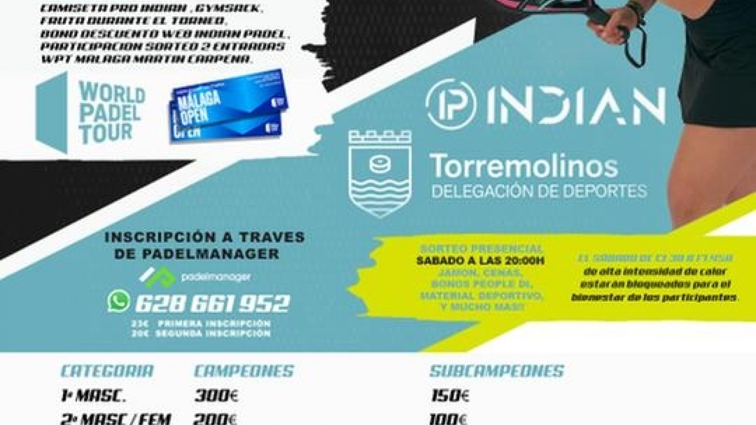 Torremolinos celebra el torneo de verano ´Indian Pádel´ del 1 al 3 de julio