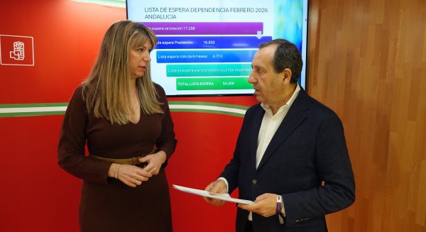 El PSOE denuncia que la lista de espera de la dependencia en Andalucía ha incrementado en más de 12.000 personas en un solo mes