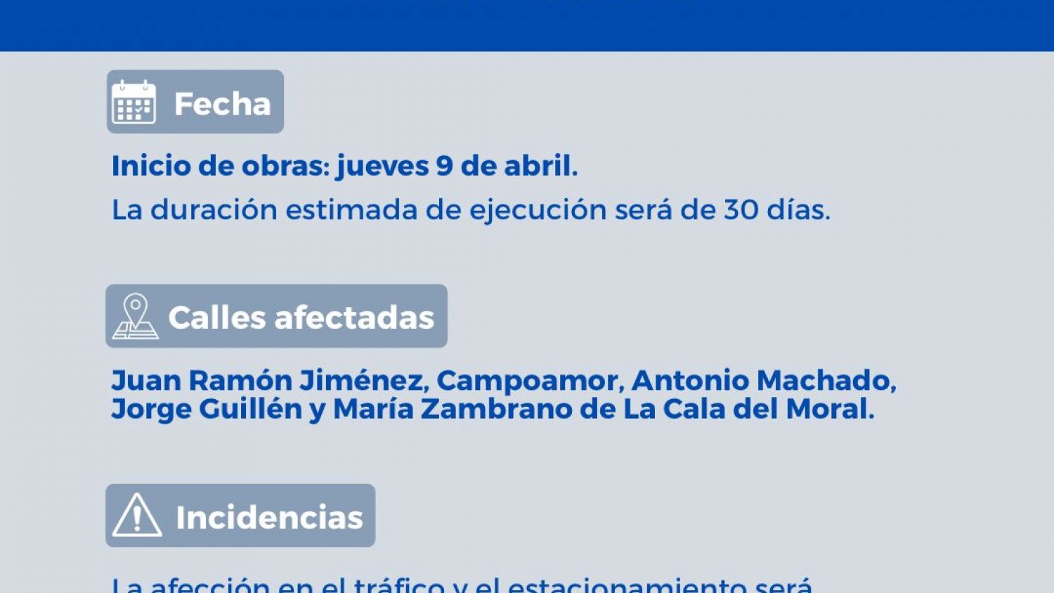 Rincón de la Victoria inicia el 9 de abril las obras de extensión de la red eléctrica en cinco calles de La Cala del Moral