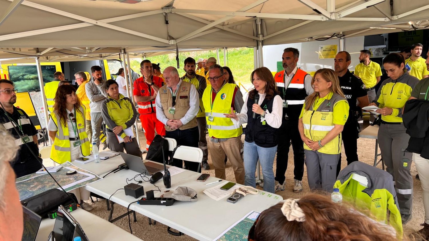 La Junta realiza un simulacro de incendio forestal en Gaucín para evaluar los mecanismos de respuesta ante emergencias