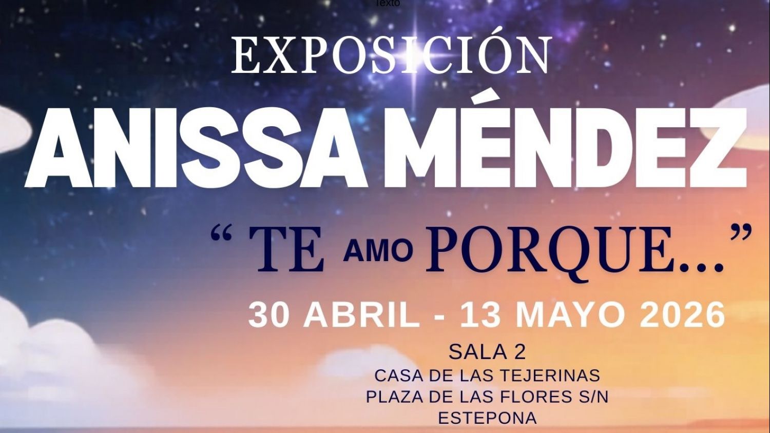 La artista Anissa Méndez presenta su exposición inmersiva “Te amo porque…” en la Casa de Las Tejerinas de Estepona