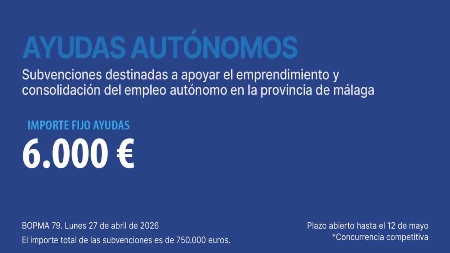 La Diputación de Málaga lanza ayudas de 6.000 euros para autónomos y emprendedores de municipios pequeños