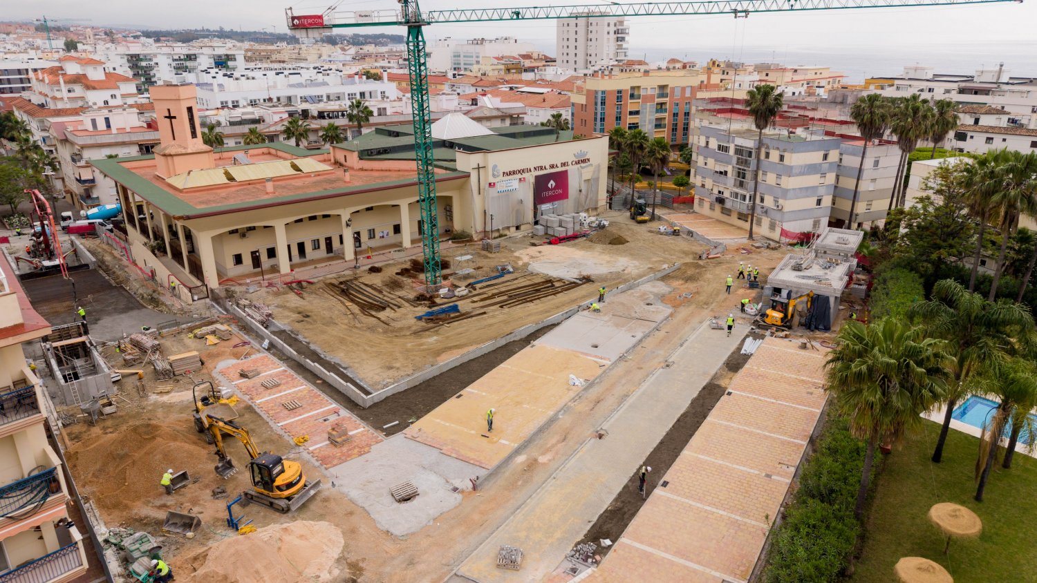 Las obras del sexto aparcamiento público de Estepona entran en su fase final