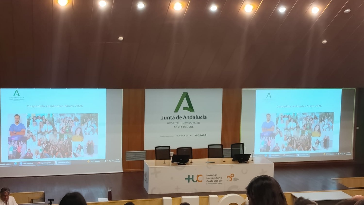 Los médicos residentes del Hospital Costa del Sol reciben el apoyo de CCOO en su acto de despedida