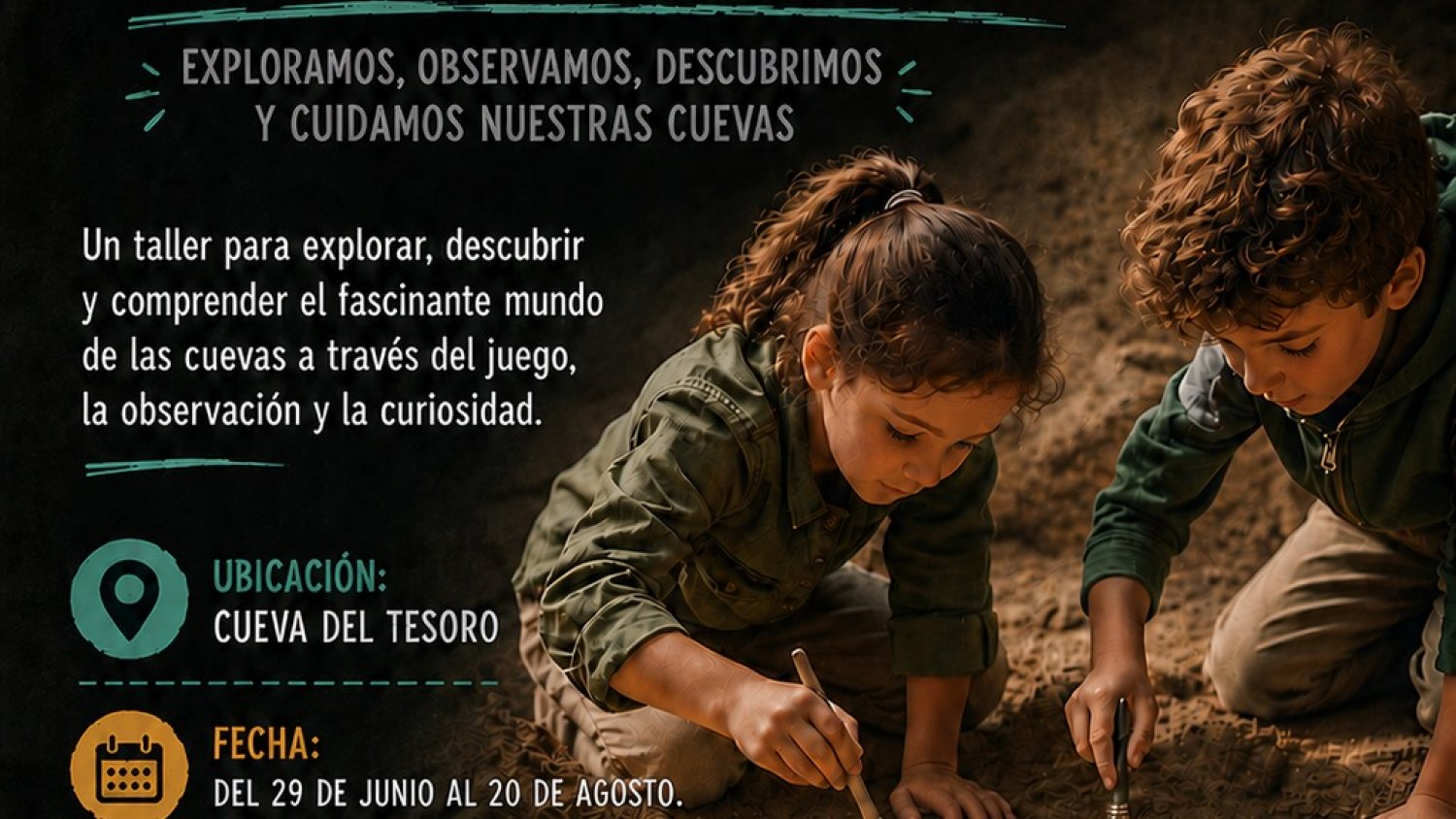 Los pequeños del Rincón de la Victoria se convertirán este verano en arqueólogos y espeleólogos en la Cueva del Tesoro