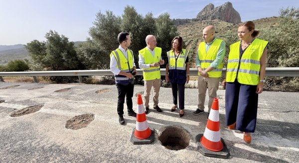 Rocío Díaz visita las obras de la A-92 en Antequera, en su fase final que finalizará el 26 de junio