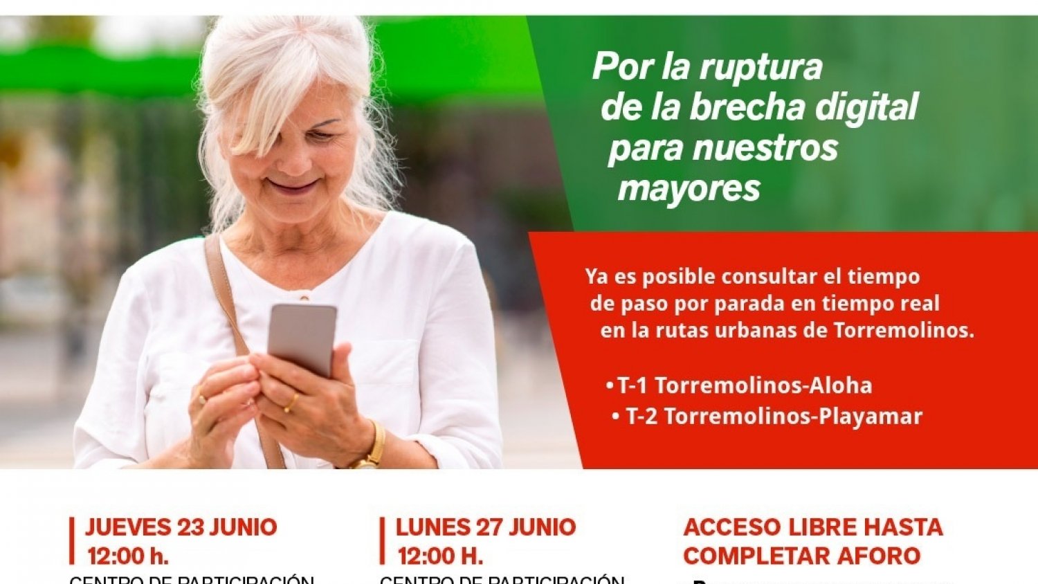 Torremolinos imparte cursos a los mayores para el uso de las aplicaciones de las líneas de autobuses