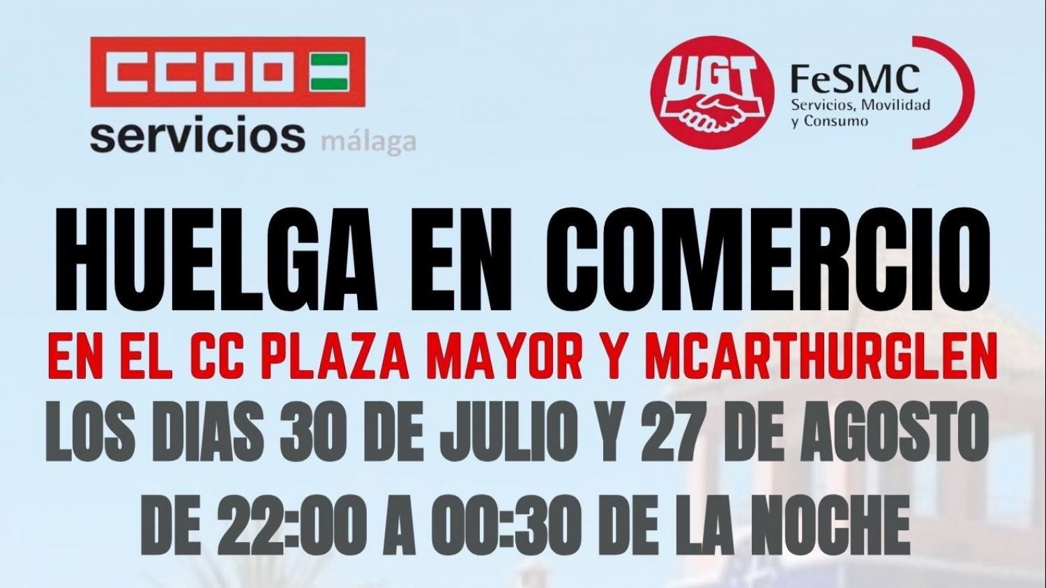 CCOO y UGT convocan huelga contra el “Late Night Shopping” en Plaza Mayor y McArthurGlen