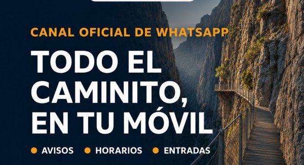La Diputación de Málaga pone en marcha un canal de Whatsapp para anunciar las novedades de El Caminito del Rey