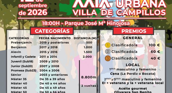 Campillos celebrará el 12 de septiembre una nueva edición de su carrera urbana