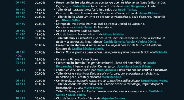 Jabois, Gil, Sellés, Bergareche y Juncosa protagonizan el otoño de la Biblioteca de Culturas Contemporáneas