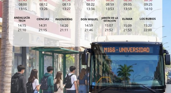 Rincón de la Victoria refuerza la línea universitaria M-166 con una nueva expedición desde Los Rubios
