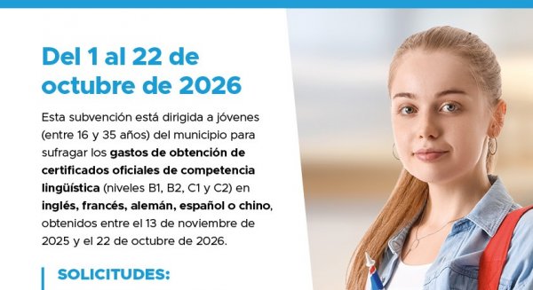 Torremolinos abre el 1 de octubre el plazo para solicitar las ayudas para la formación en idiomas