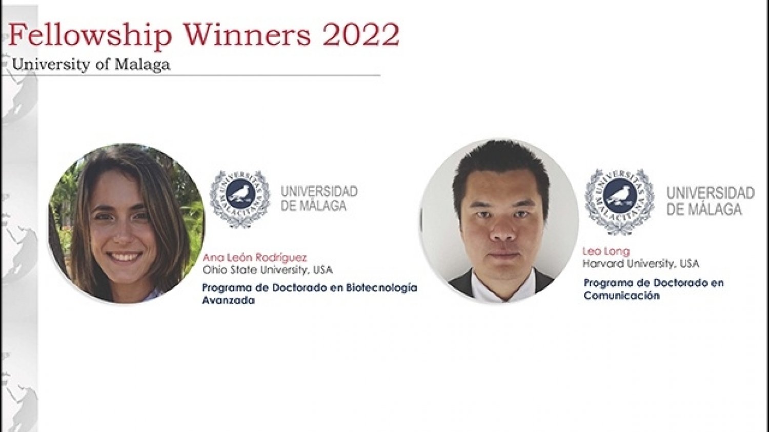 UMA.- Estudiantes malagueños de doctorado, premiados con las becas de excelencia IMFAHE