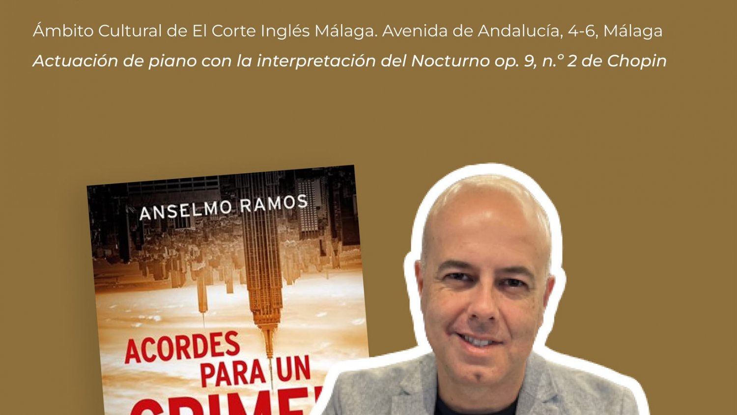 El Corte Inglés acoge la presentación de la novela 'Acordes para un crimen'