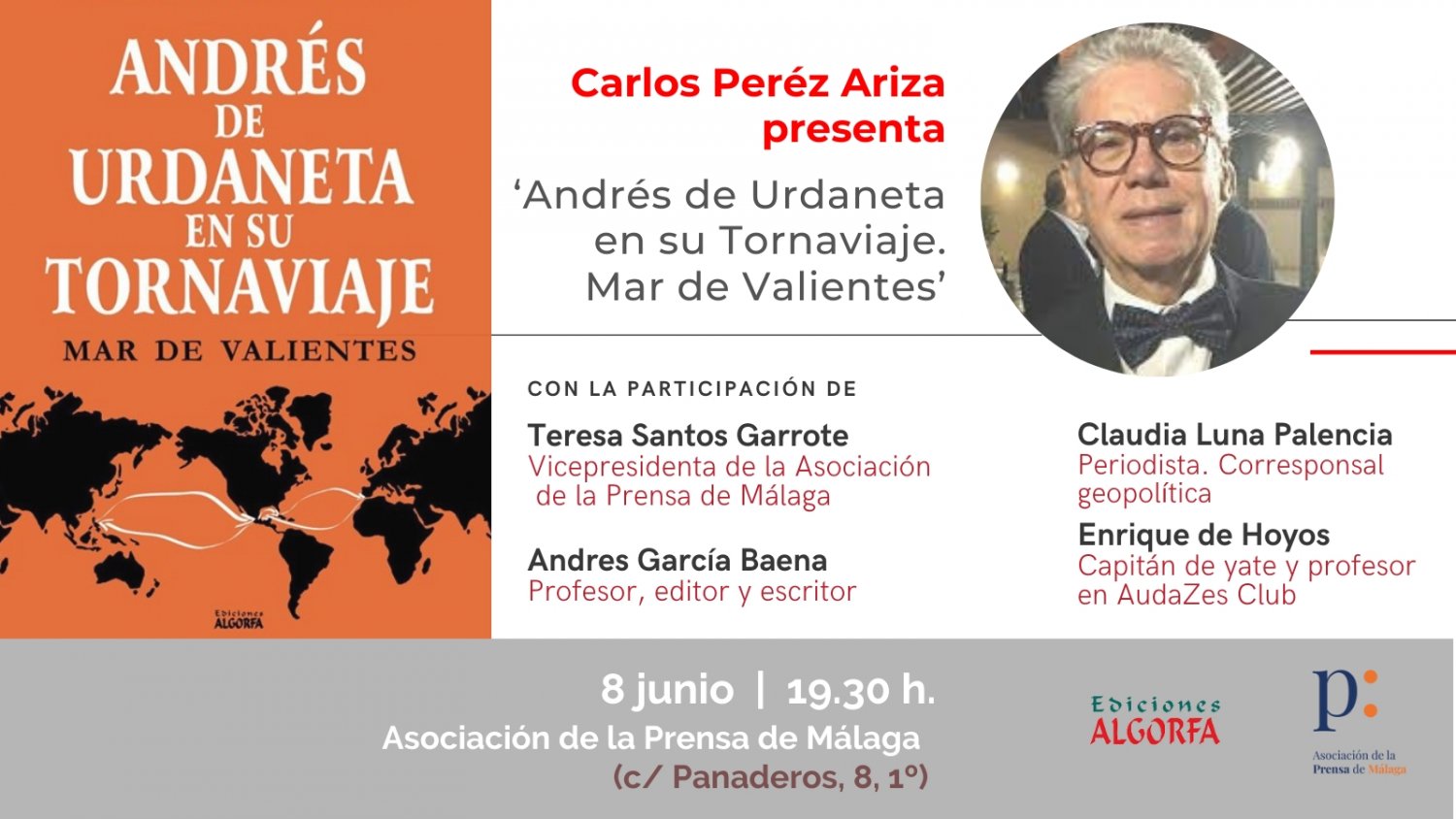 La APM acoge la presentación de la primera novela sobre la hazaña náutica de Andrés de Urdaneta