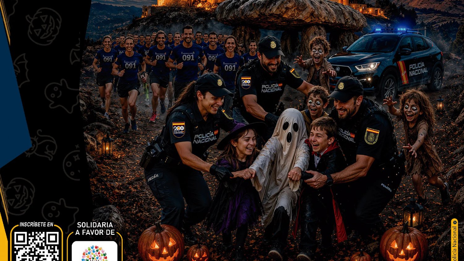 La Policía Nacional celebra una carrera solidaria en Antequera con modalidades adaptadas a la edad